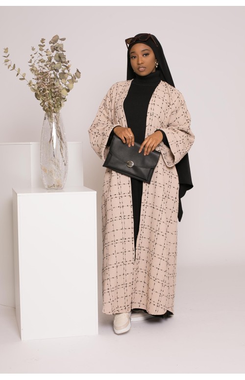 Manteau kimono création taupe boutique musulmane