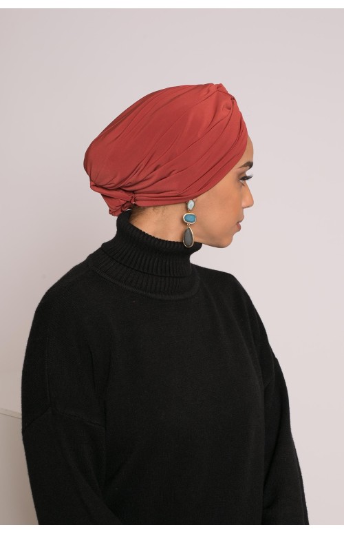 Turban égyptien brique boutique hijab et accessoire pour femme
