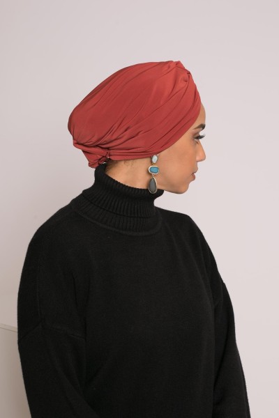 Turban égyptien brique boutique hijab et accessoire pour femme