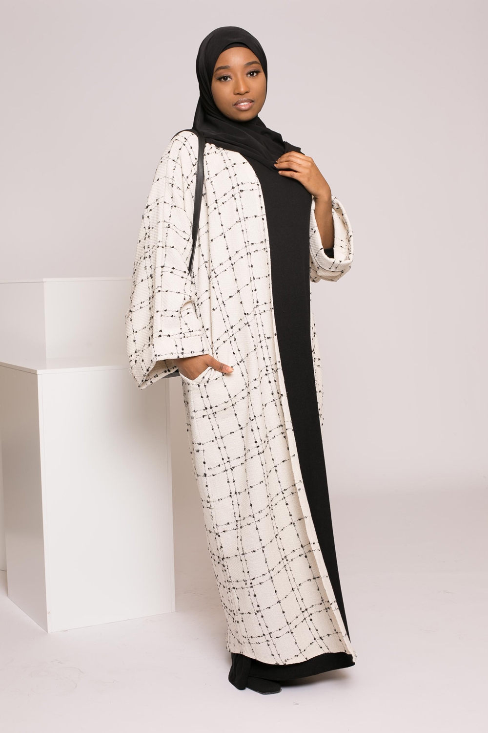 Manteau kimono création blanc cassé