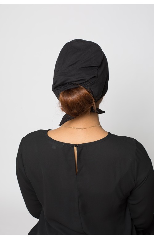 Bonnet à nouer noir boutique hijab femme musulmane