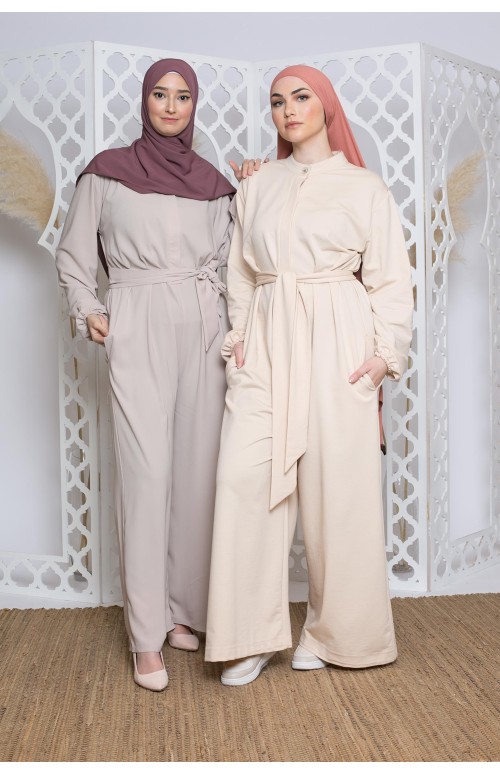 Combinaison sport wear beige création unique boutique musulmane