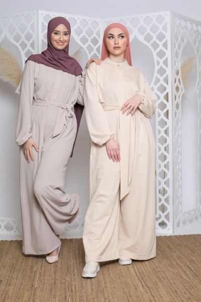 Combinaison sport wear beige création unique boutique musulmane
