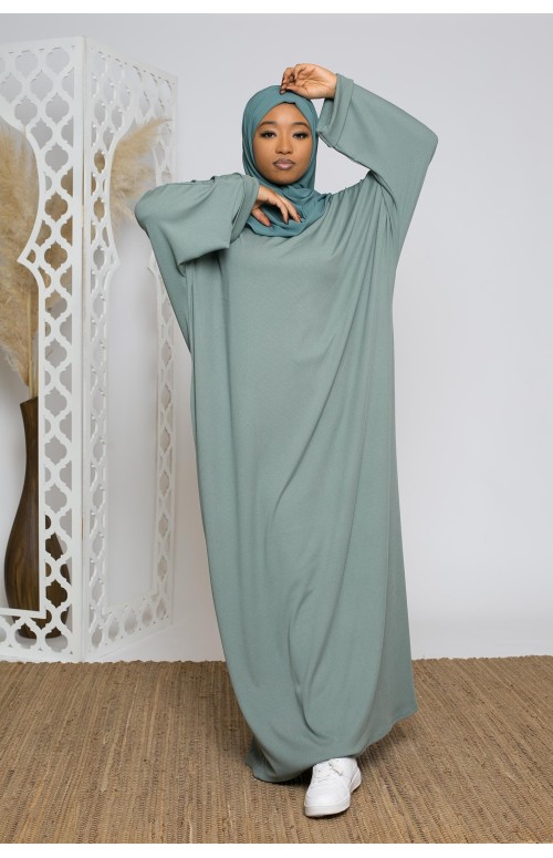 Abaya oversize vert confortable et large pour musulmane