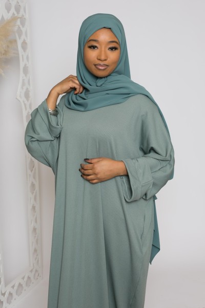 Abaya oversize vert confortable et large pour musulmane