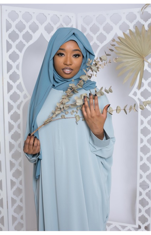 Hijab soie de médine blue grey boutique musulmane 