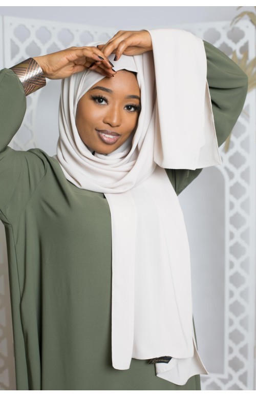 Hijab soie de médine beige crème