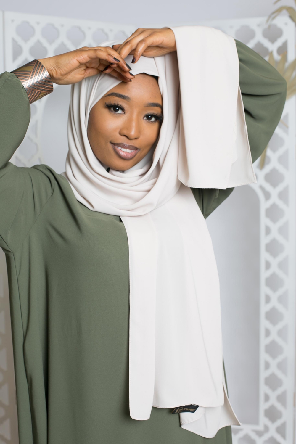 Hijab soie de médine beige crème