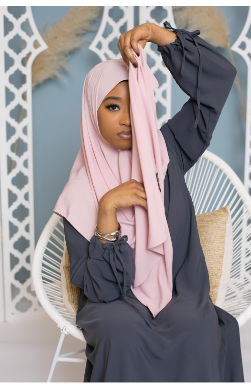Hijab soie de médine rose clair