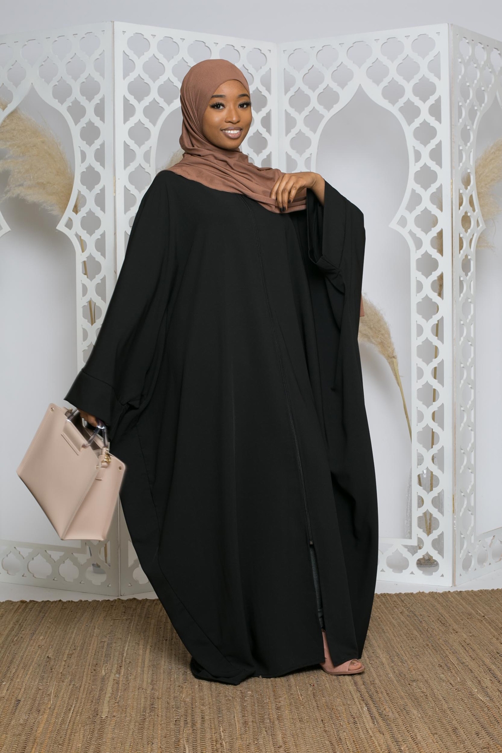 Abaya zip saoudienne noir