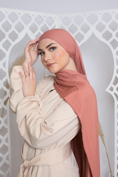 Hijab jersey lux soft pêche boutique modeste fashion musulmane