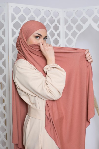 Hijab jersey lux soft pêche