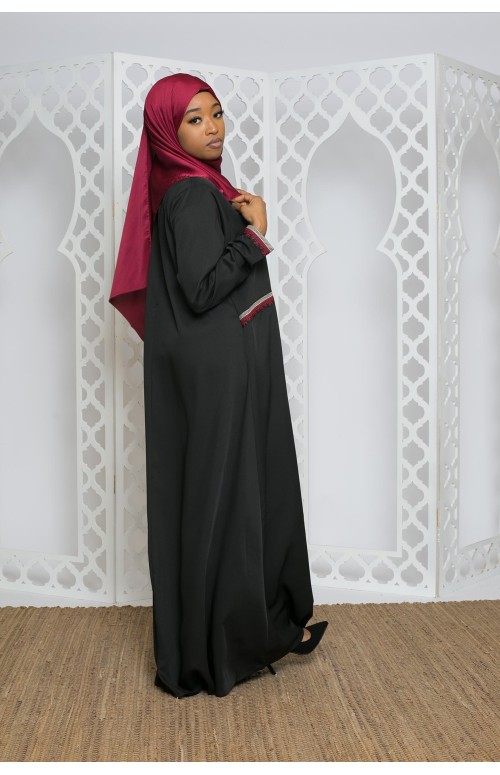 Robe ethnique chic noir collection fête pour femme musulmane