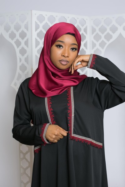 Robe ethnique chic noir collection fête pour femme musulmane