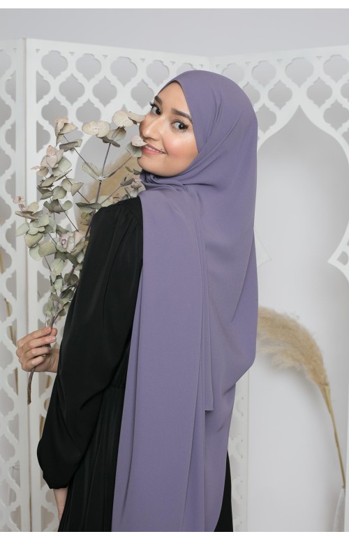 Hijab soie de médine violet foncé