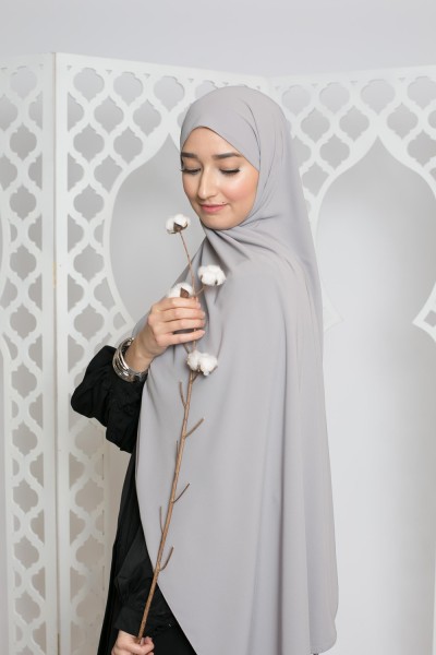 Smoked gray medina silk hijab