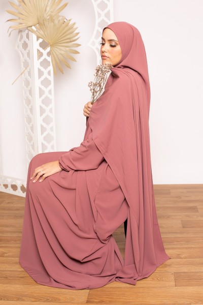 Hijab xxl abaya medina plum set