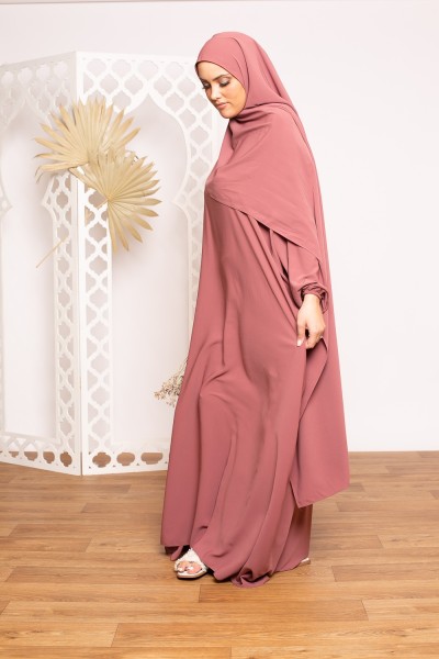 Conjunto hijab xxl abaya medina ciruela