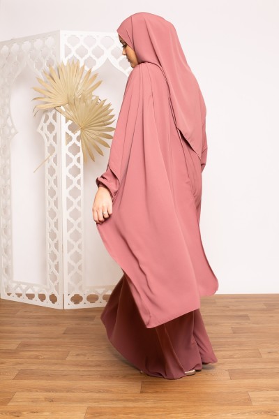 Ensemble hijab xxl abaya médina prune