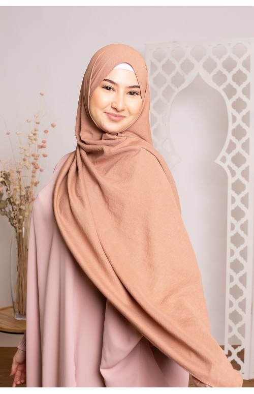 Hijab coton chataigne boutique musulmane