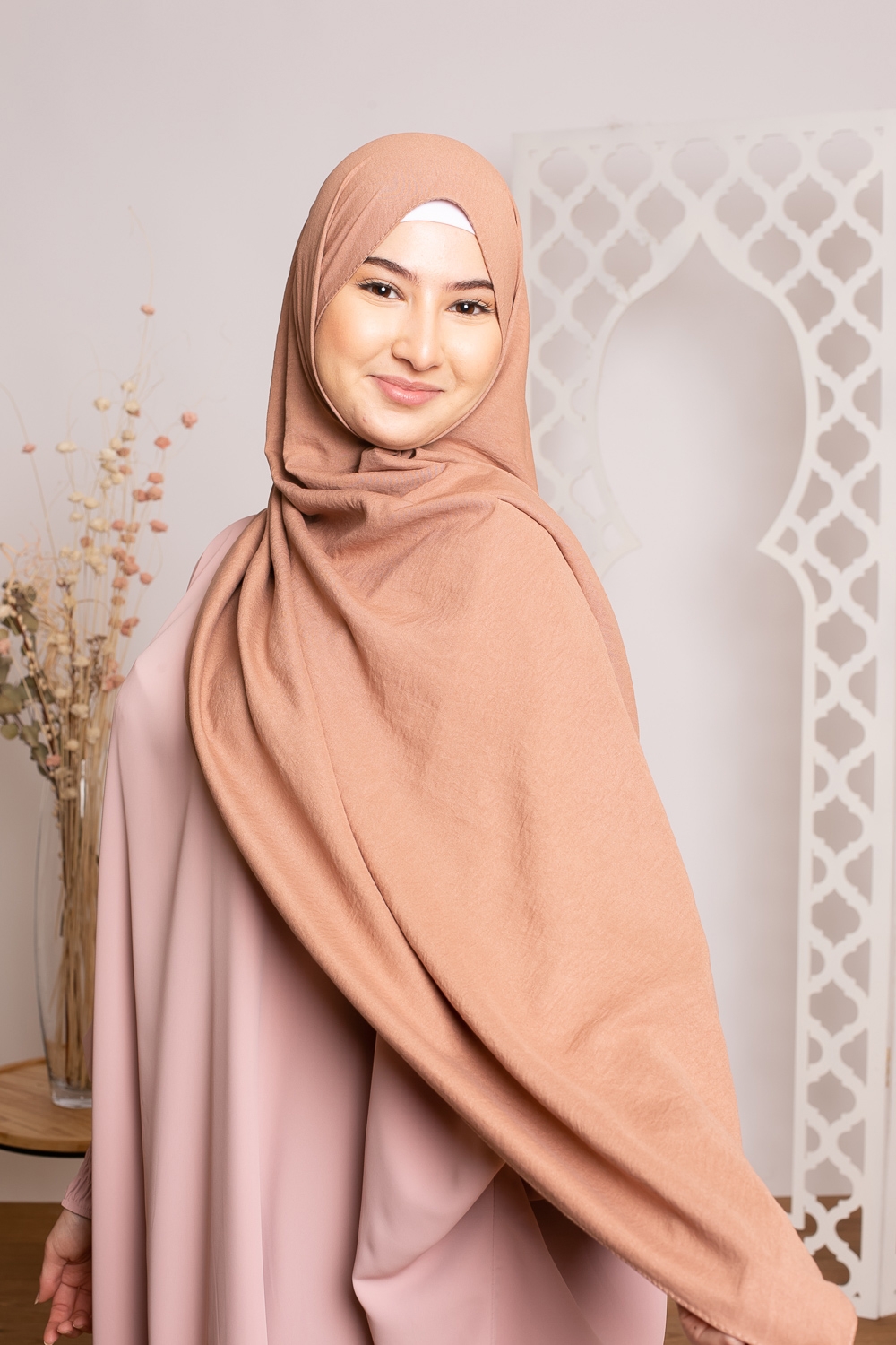 Hijab coton chataigne