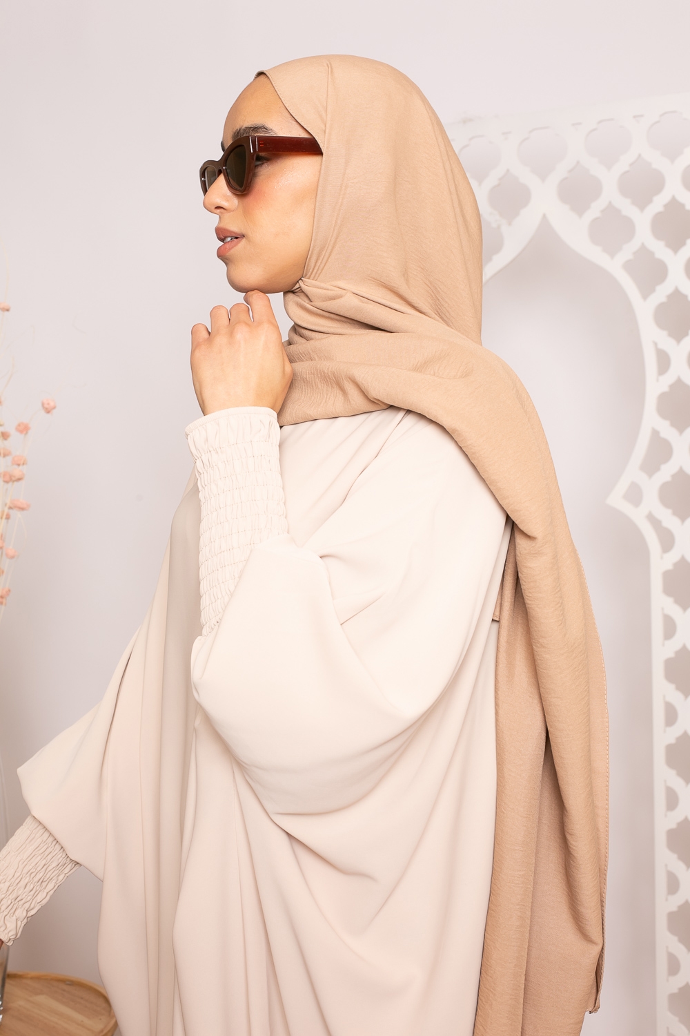 Hijab coton beige foncé