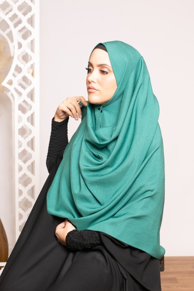 Hijab coton vert foncé boutique musulmane