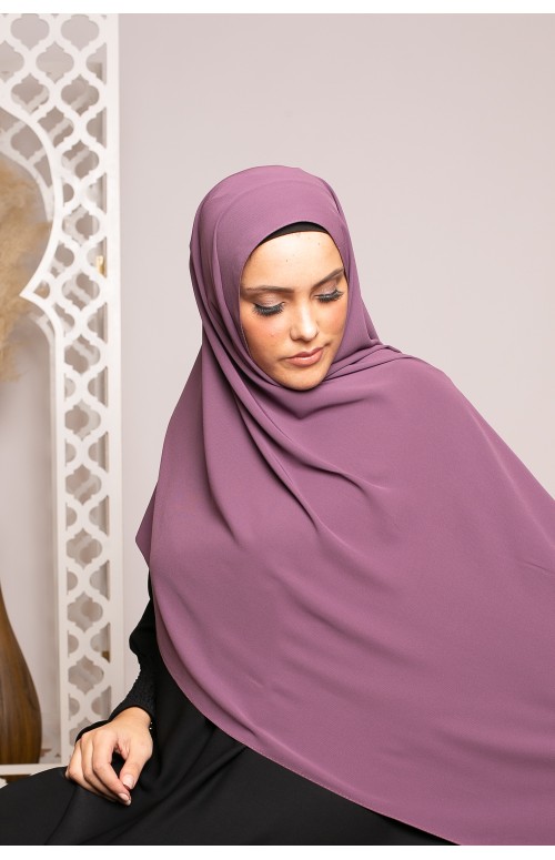 Hijab soie de médine purple haute qualité boutique musulmane