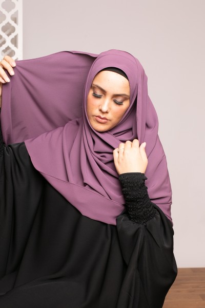 Medina silk hijab purple