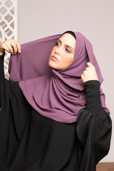Medina silk hijab purple