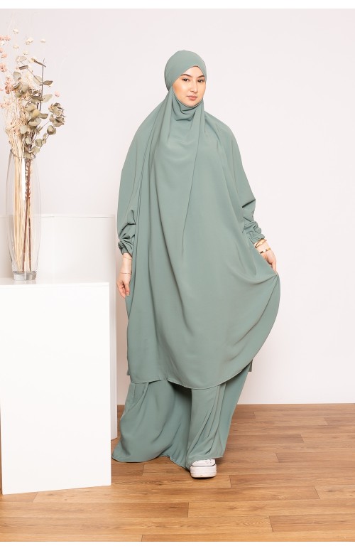 Jilbab médina égyptien vert sauge boutique musulmane