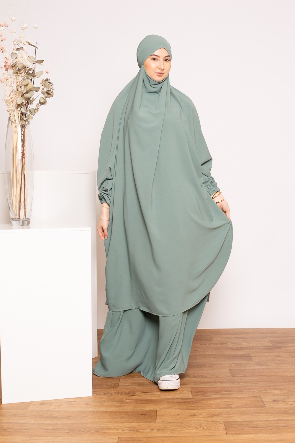 Jilbab médina égyptien vert sauge boutique musulmane