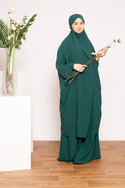 Jilbab médina égyptien vert foncé boutique musulmane