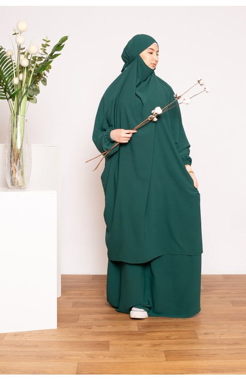 Jilbab médina égyptien vert foncé boutique musulmane