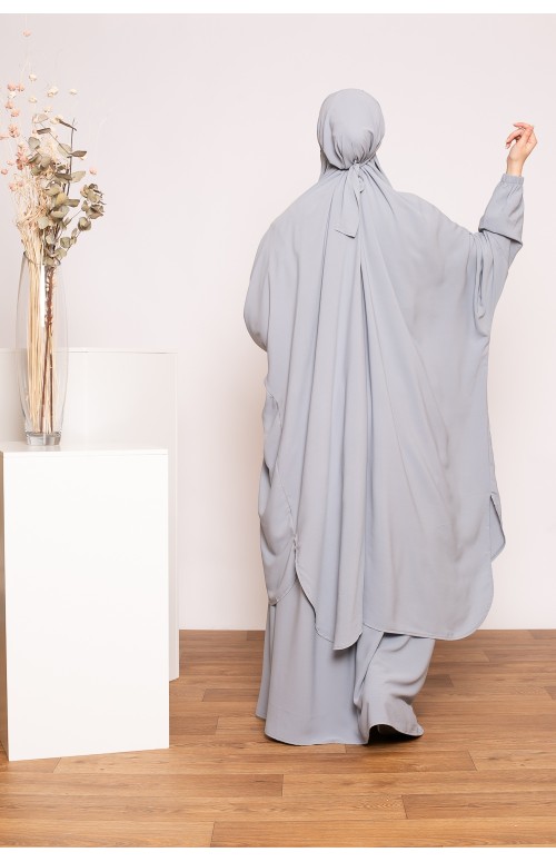 Jilbab médina égyptien gris boutique musulmane