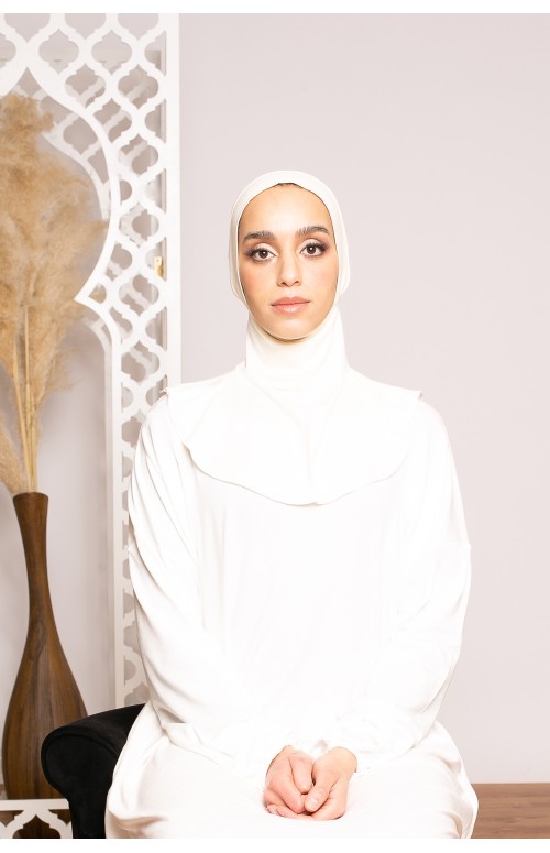 Cagoule jersey écru sous hijab boutique musulmane