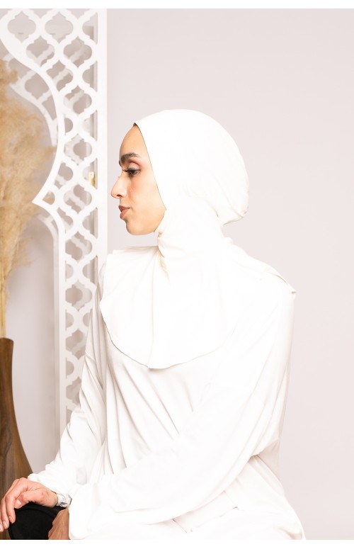 Cagoule jersey écru sous hijab boutique musulmane