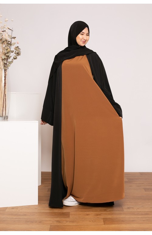 Robe sans manche camel nouvelle collection pour femme musulmane