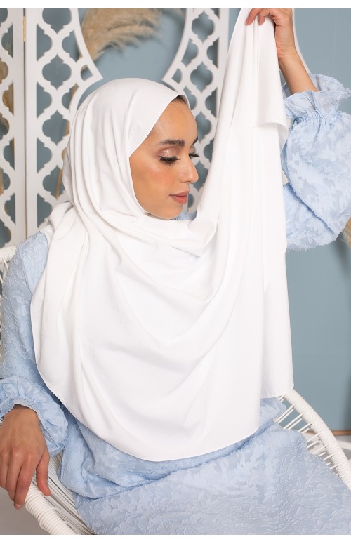 Hijab coton blanc cassé boutique hijab