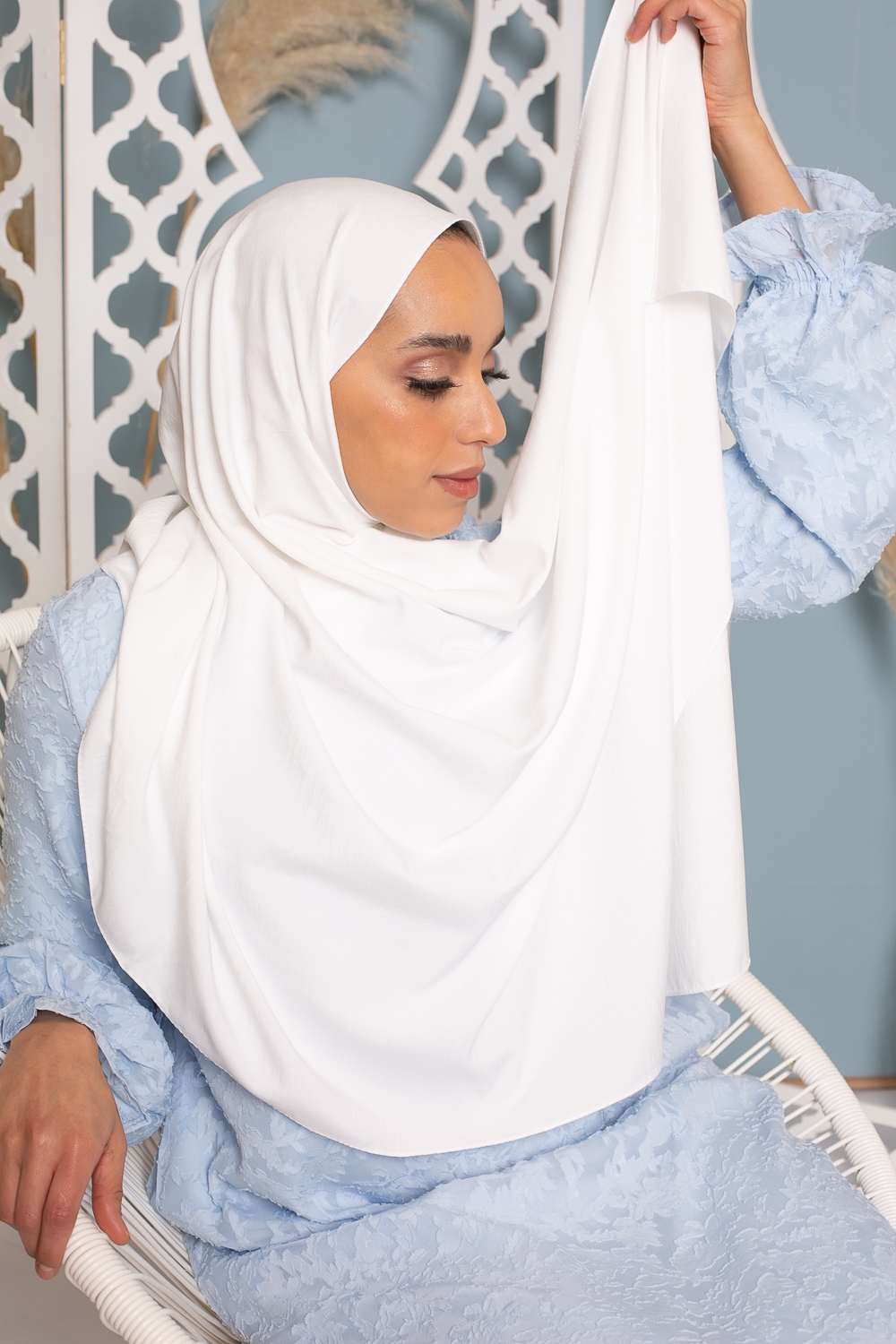Hijab coton blanc cassé