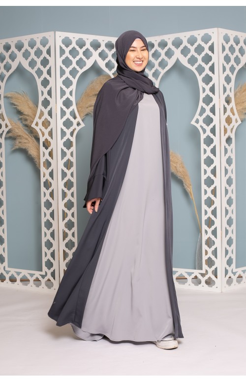 Robe sans manche gris clair boutique hijab pas cher