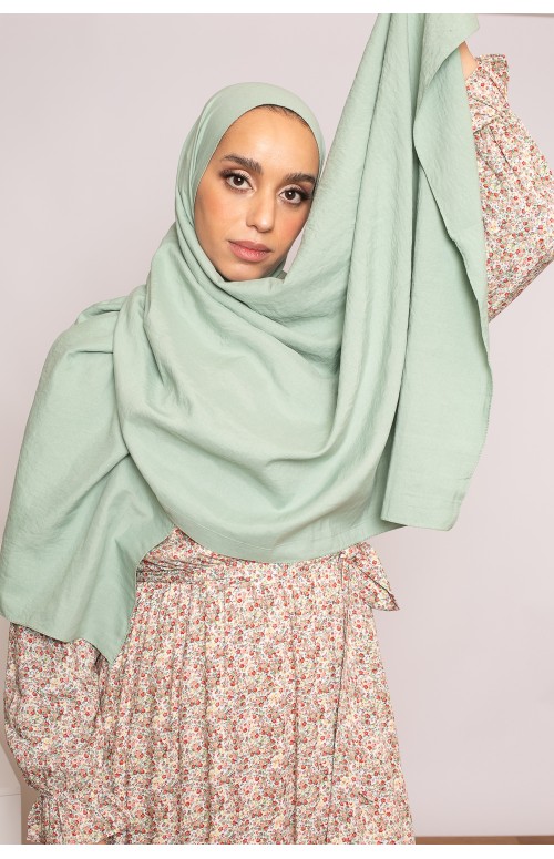 Hijab coton vert boutique hijab création