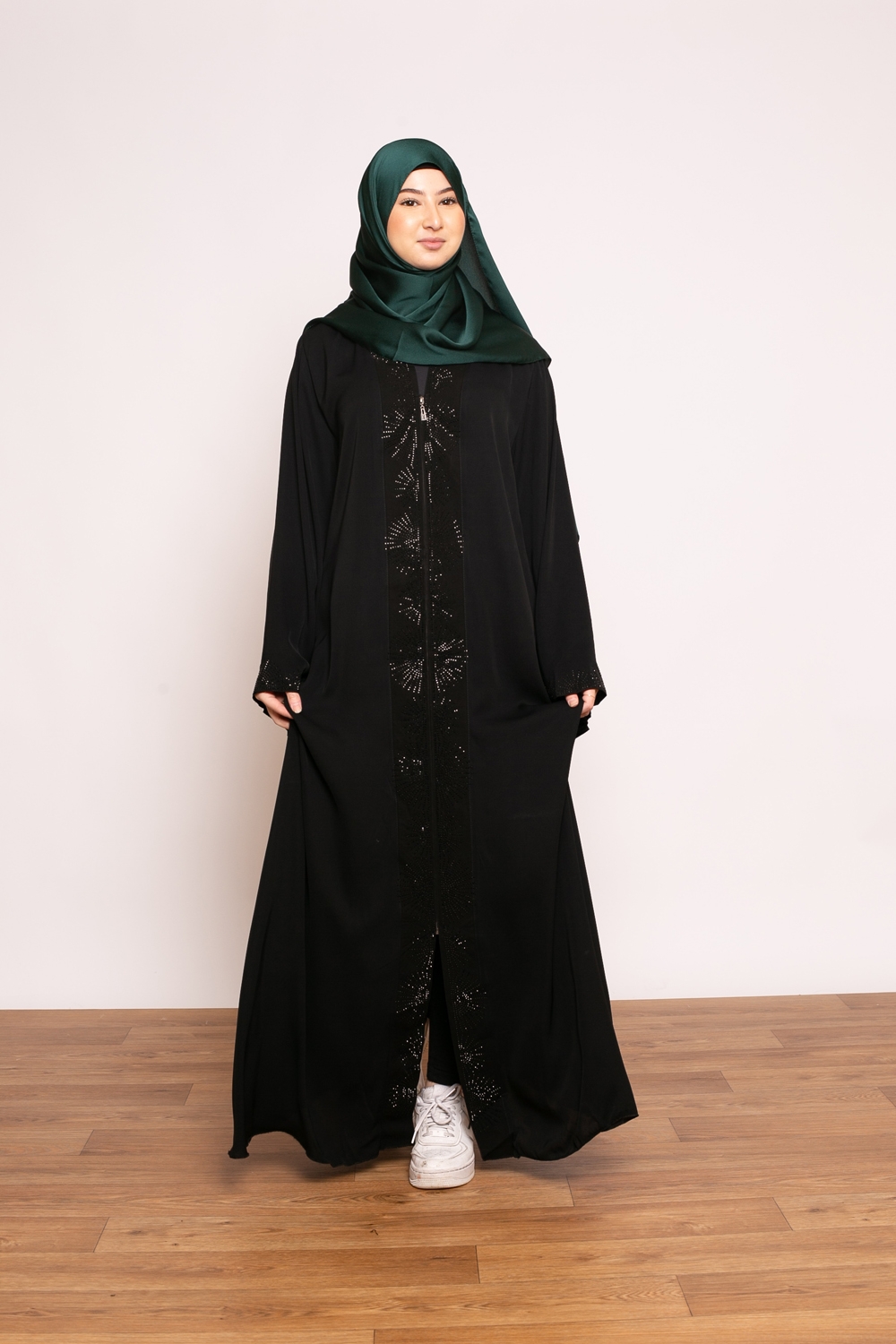 Abaya manche évasée noir