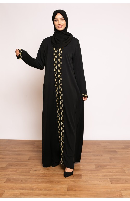 Abaya brodé doré collection ramadan boutique hijab modeste