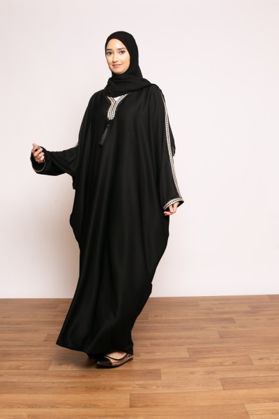 Abaya Dubai krinkle negro