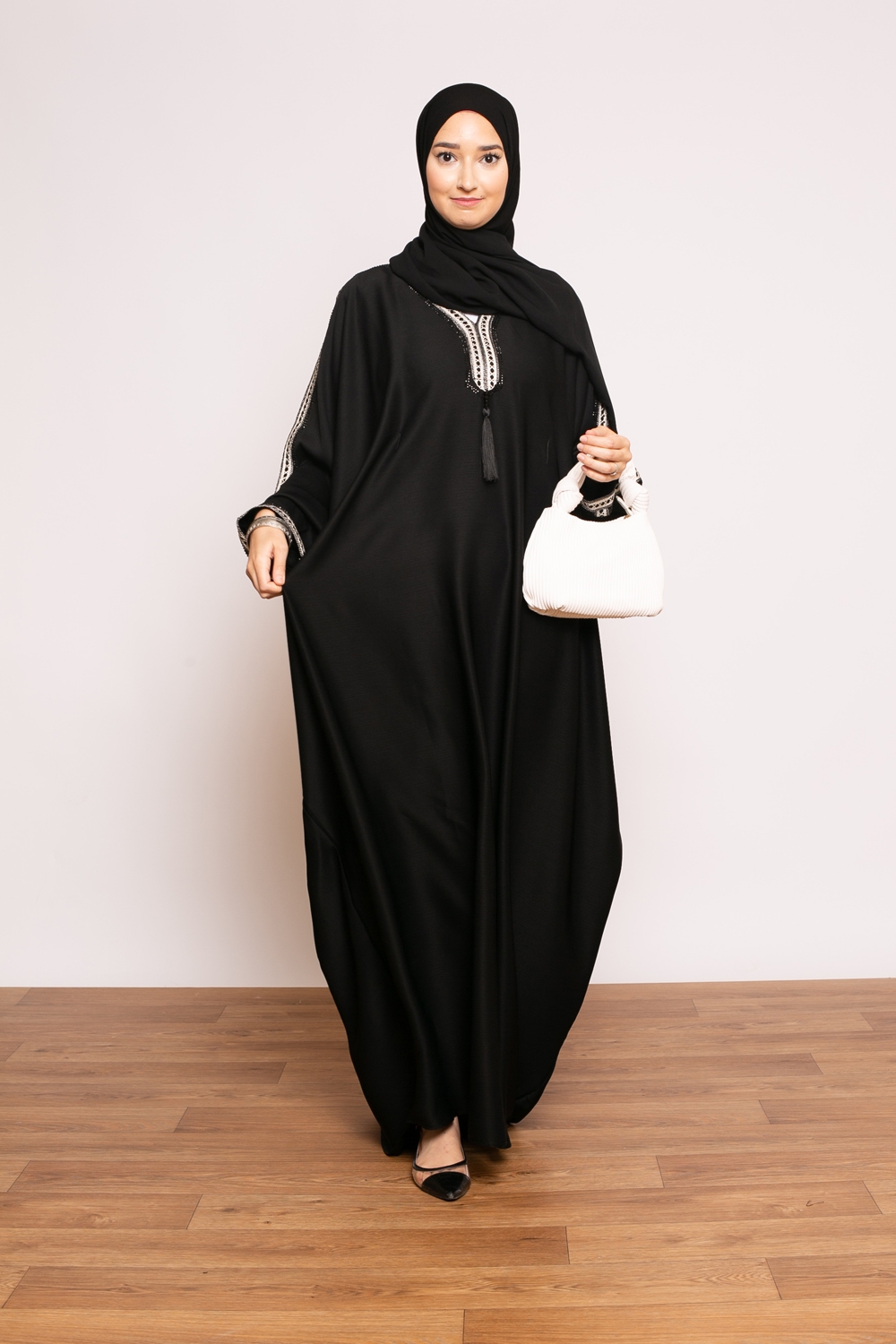 Abaya Dubai krinkle noir