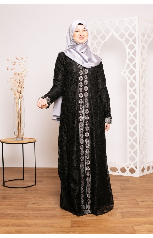 Ensemble 3 pièces robe dentelle boutique femme musulmane