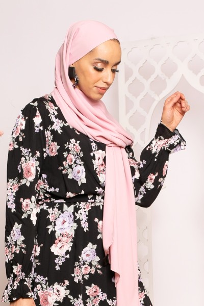 Glow pink medina silk hijab