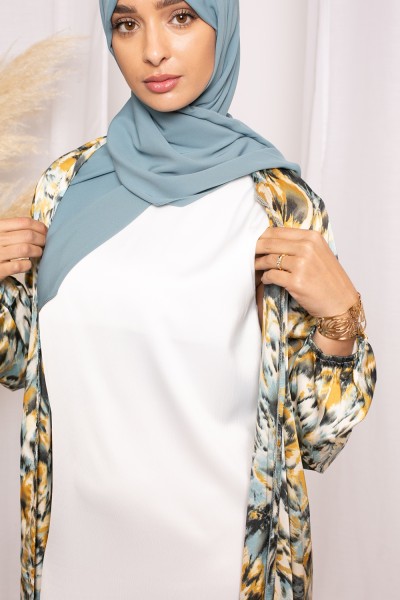 Robe sans manche satiné blanche collection printemps été boutique prêt à porter pour femme musulmane