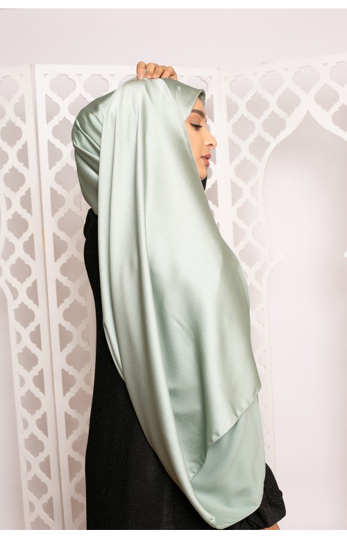 hijab sedef satiné vert eau
